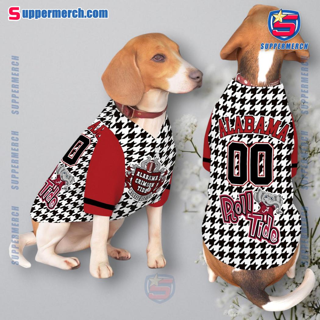 Alabama Crimson Tide Houndstooth Personalized Pet Jersey a