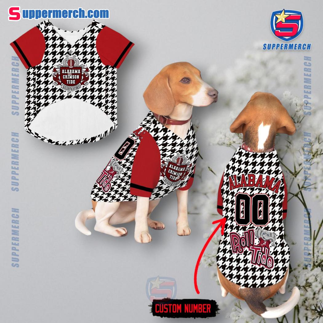Alabama Crimson Tide Houndstooth Personalized Pet Jersey