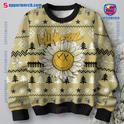 Blink-182 Sunflower Ugly Christmas Sweater a