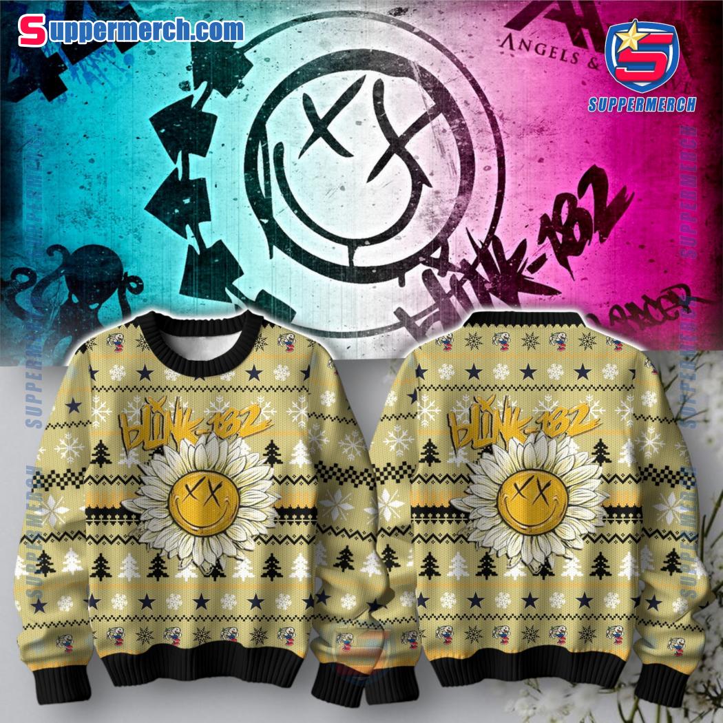 Blink-182 Sunflower Ugly Christmas Sweater