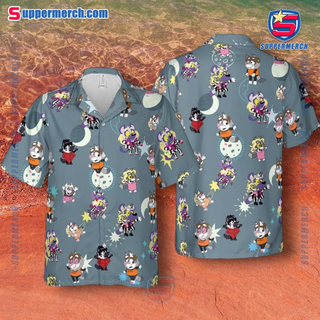Bluey Cosplay Beetlejuice Hawaiian Shirt a