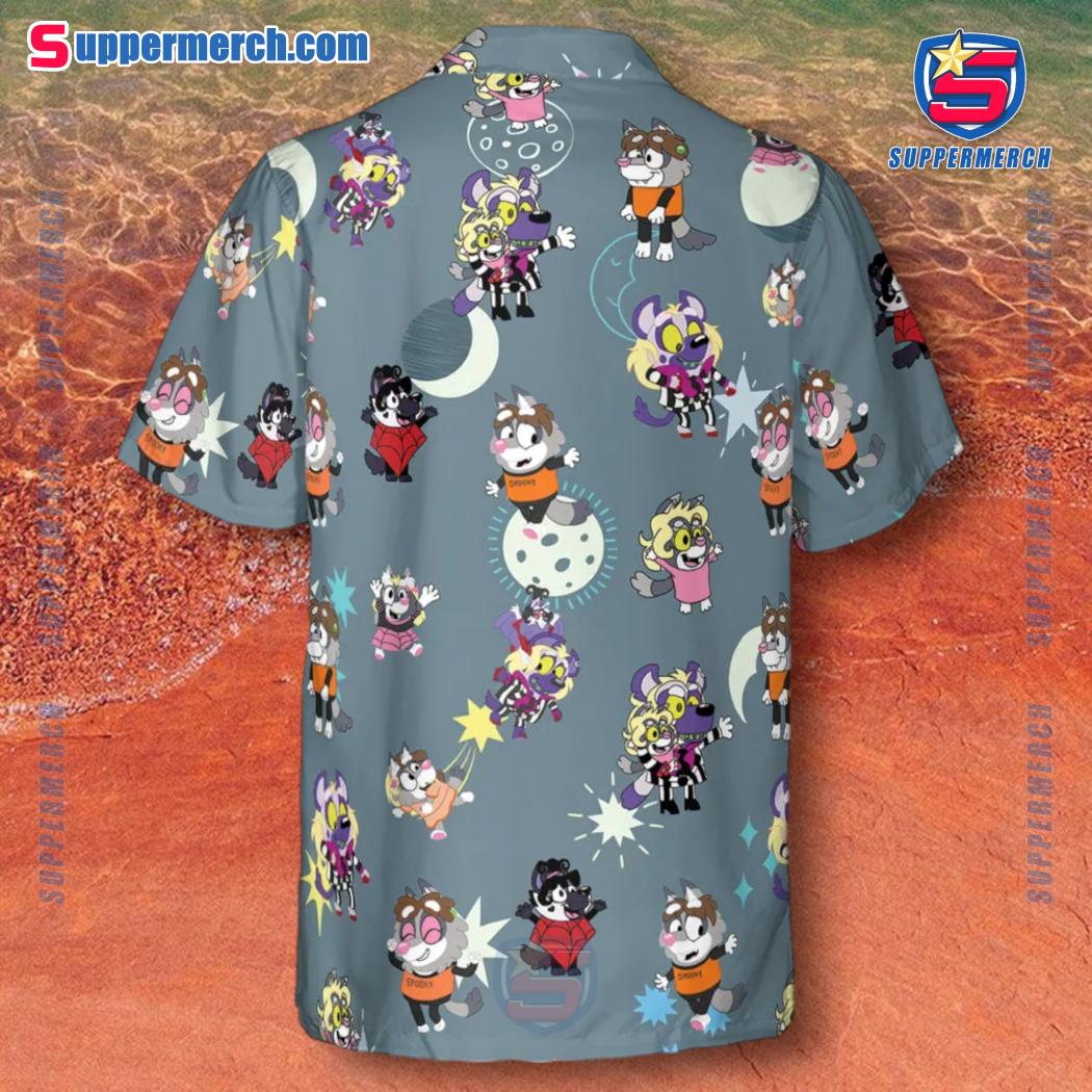 Bluey Cosplay Beetlejuice Hawaiian Shirt c