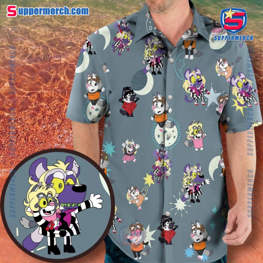 Bluey Cosplay Beetlejuice Hawaiian Shirt