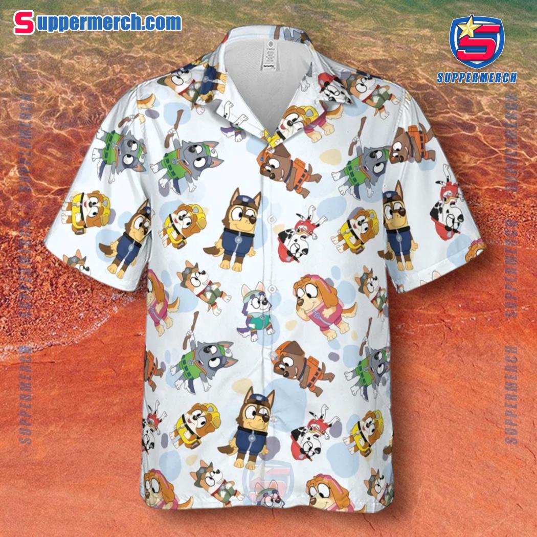 Bluey Cosplay Paw Patrol Hawaiian Shirt b