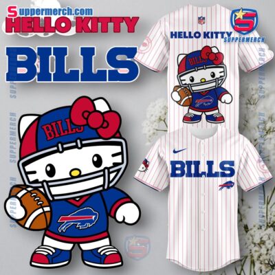 Buffalo Bills X Hello Kitty Thin Stripes Baseball Jersey 2024