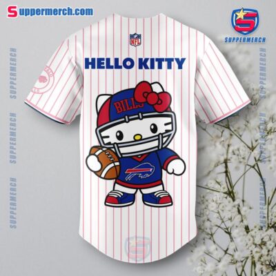 Buffalo Bills X Hello Kitty Thin Stripes Baseball Jersey 2024 a
