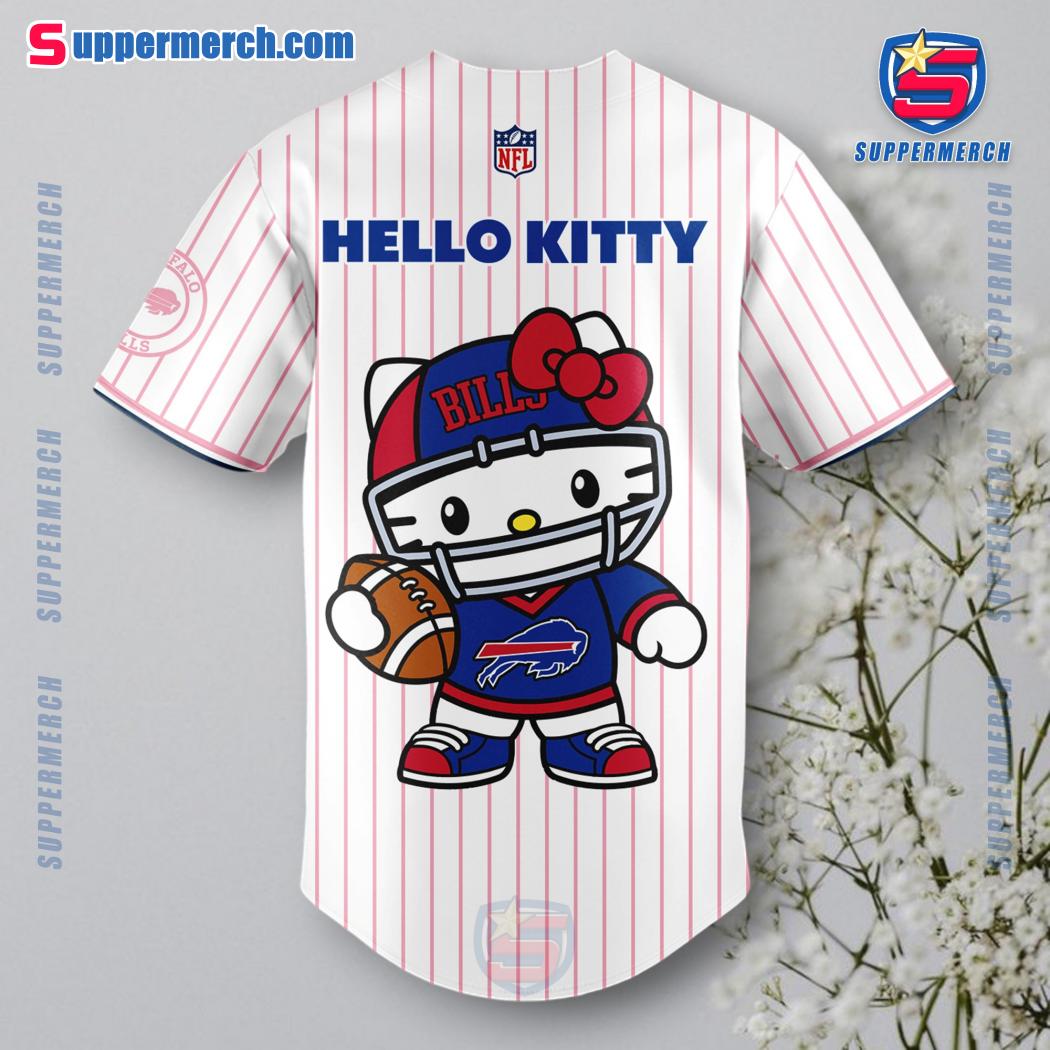 Buffalo Bills X Hello Kitty Thin Stripes Baseball Jersey 2024 a