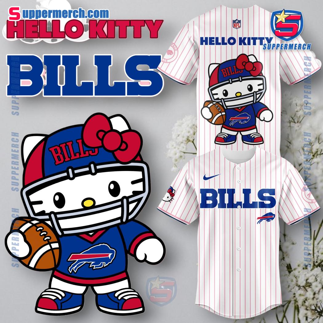 Buffalo Bills X Hello Kitty Thin Stripes Baseball Jersey 2024