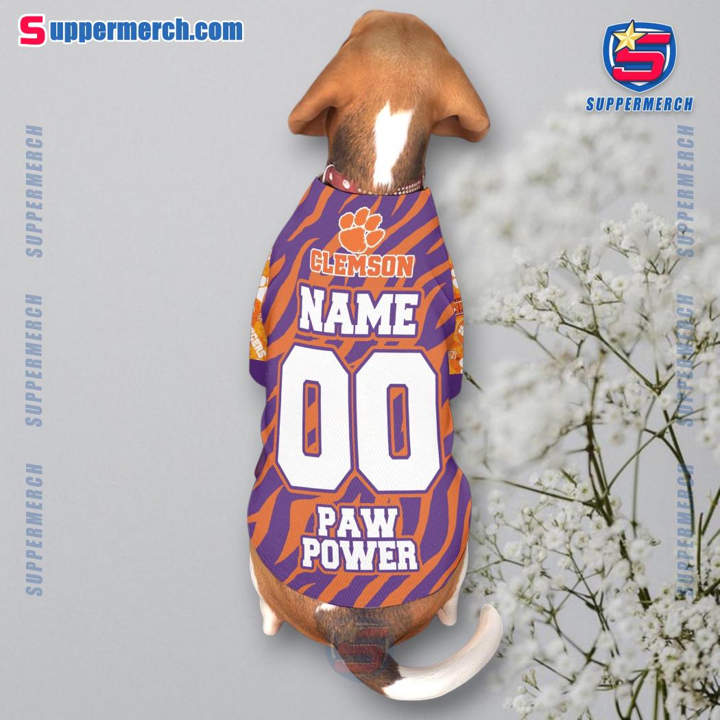 Clemson Tigers Paw Power Personalized Pet Jersey c