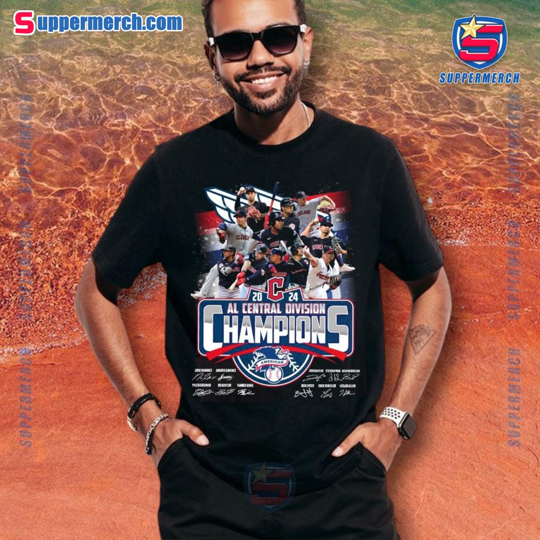 Cleveland Guardians 2024 AL Central Division Champions Signatures Shirt a