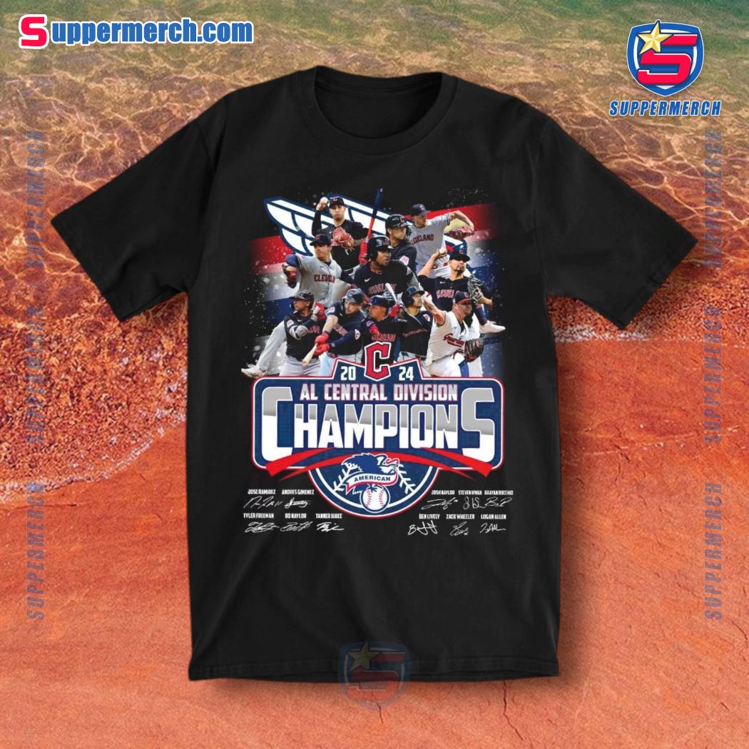 Cleveland Guardians 2024 AL Central Division Champions Signatures Shirt