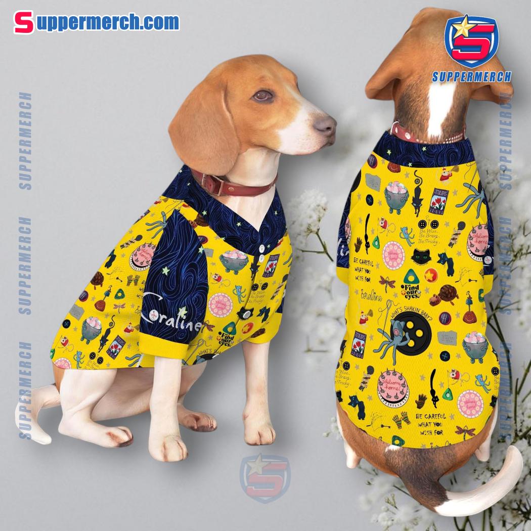 Coraline Movie Pattern Pet Jersey a