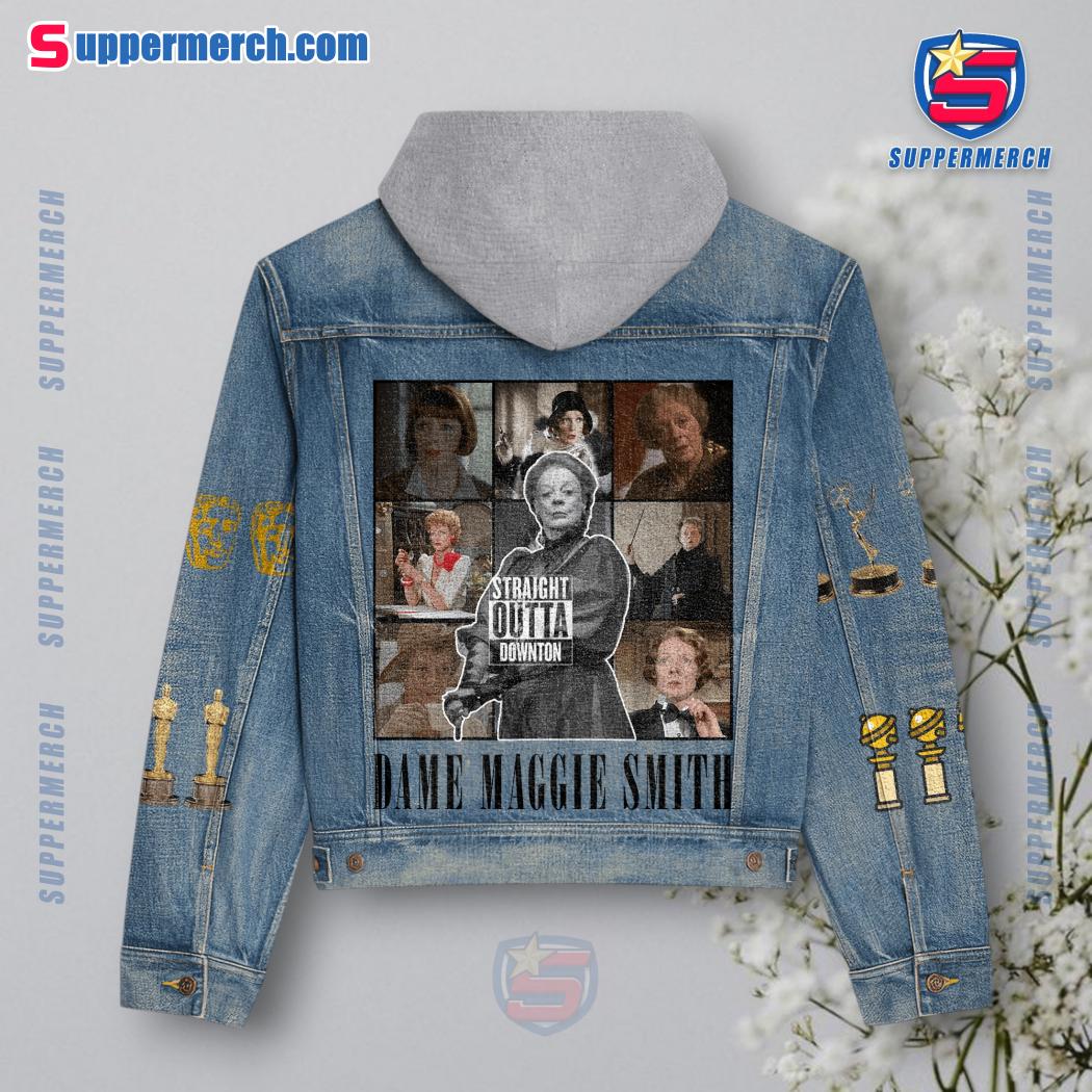 Dame Maggie Smith Straight Outta Downton Jean Hoodie Jacket b