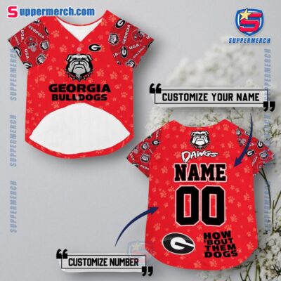 Georgia Bulldogs How 'bout Them Dogs Personalized Pet Jersey a