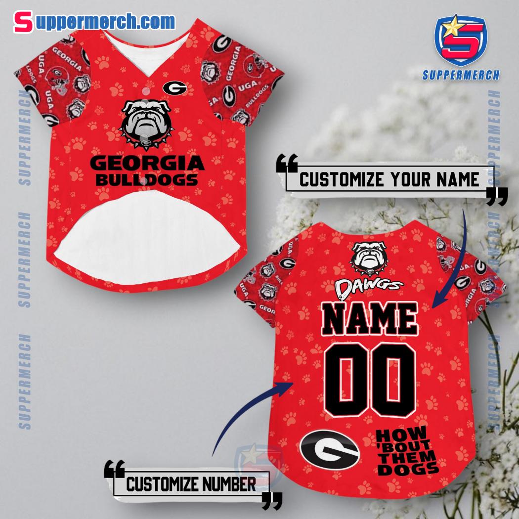 Georgia Bulldogs How 'bout Them Dogs Personalized Pet Jersey a