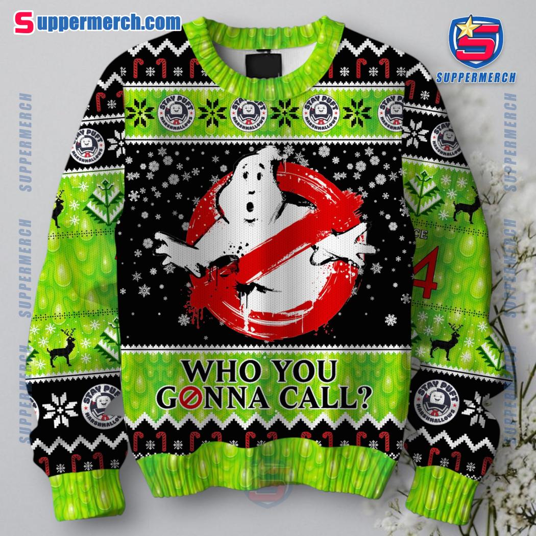 Ghostbusters Who You Gonna Call Ugly Christmas Sweater a