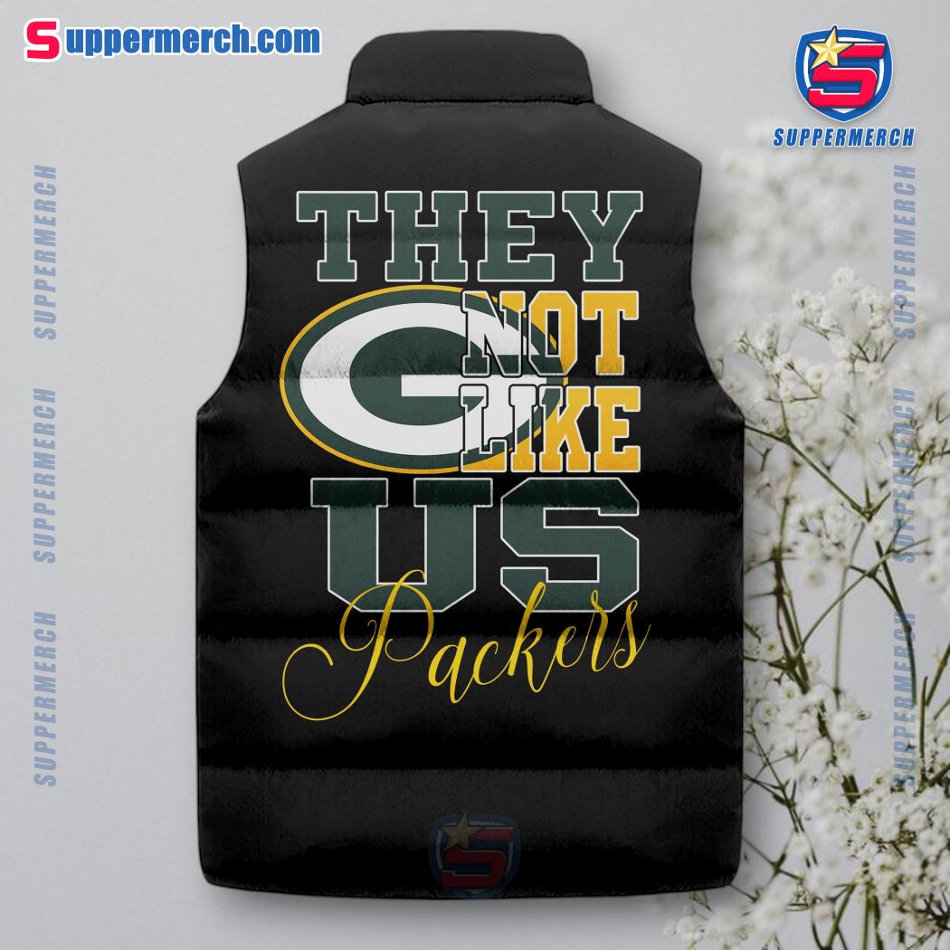 Green Bay Packers NFL They Not Like Us Puffer Sleeveless Jacket b