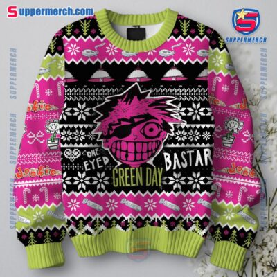Green Day One Eyed Bastard Dookie Ugly Christmas Sweater a