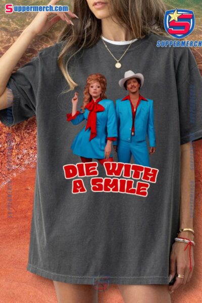 Lady Gaga & Bruno Mars Die With A Smile T-shirt Gifts For Music Lovers