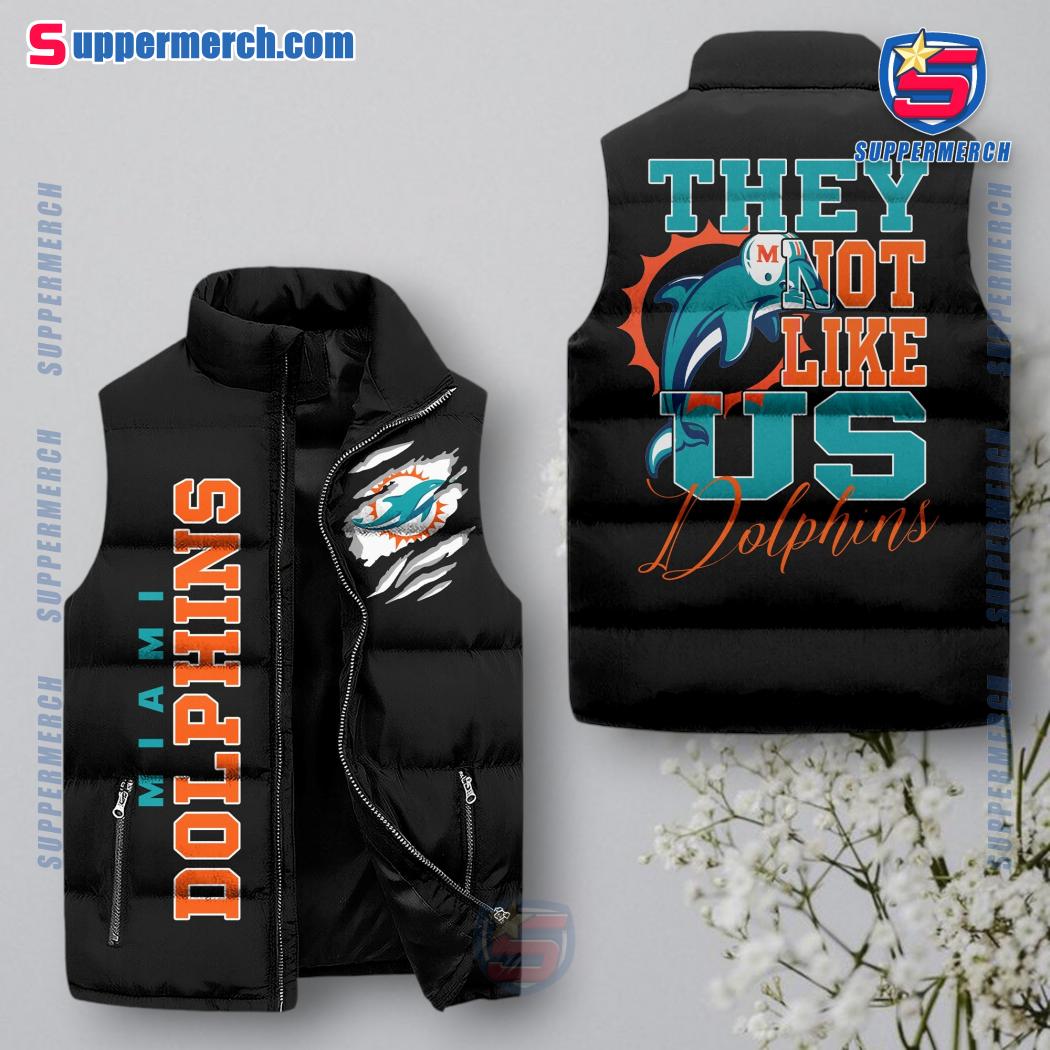 Miami Dolphins NFL They Not Like Us Puffer Sleeveless Jacket