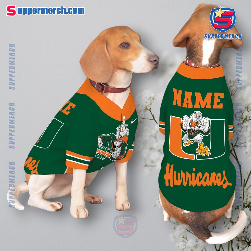 Miami Hurricanes Go Canes Go Personalized Pet Jersey a