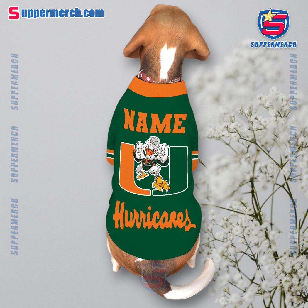 Miami Hurricanes Go Canes Go Personalized Pet Jersey b
