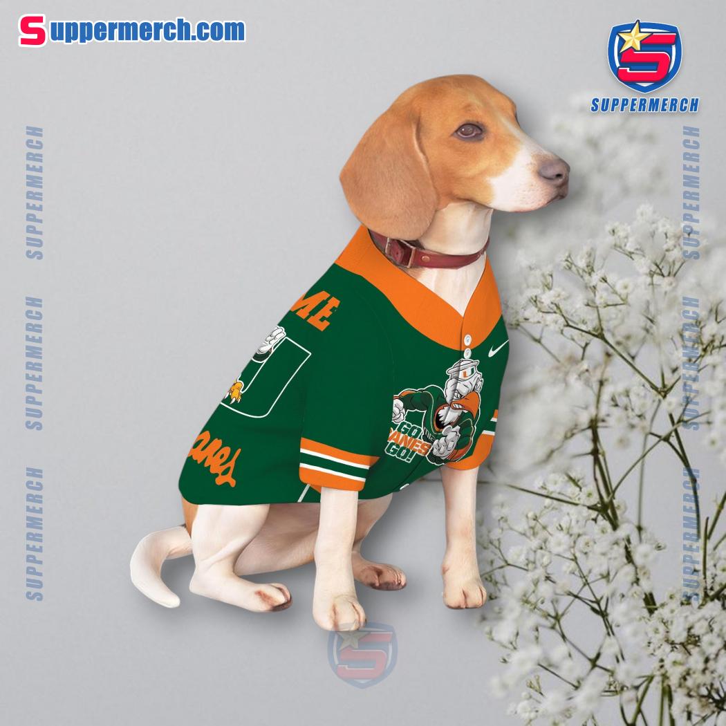 Miami Hurricanes Go Canes Go Personalized Pet Jersey c