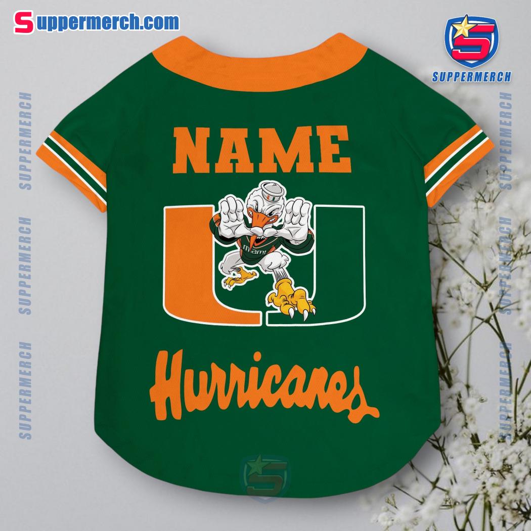 Miami Hurricanes Go Canes Go Personalized Pet Jersey x