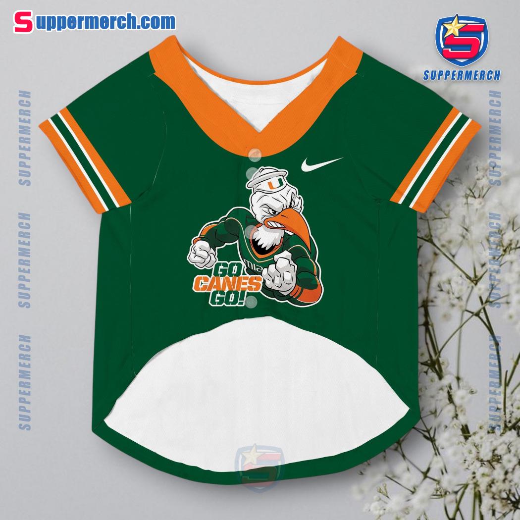 Miami Hurricanes Go Canes Go Personalized Pet Jersey y