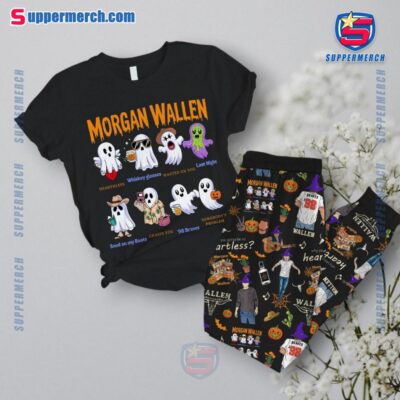 Morgan Wallen Ghost Halloween Pajamas Set