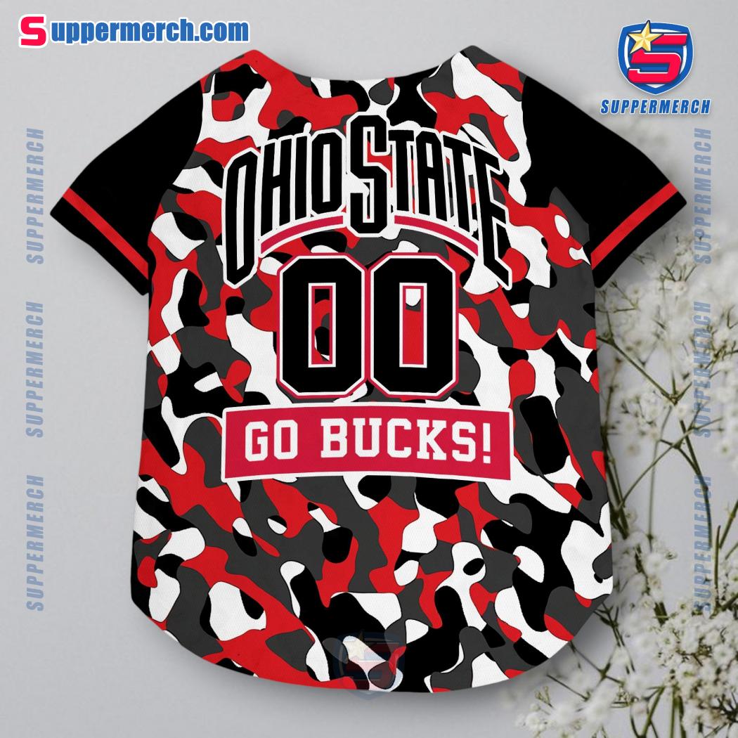 Ohio State Buckeyes Go Bucks Camo Personalized Pet Jersey b
