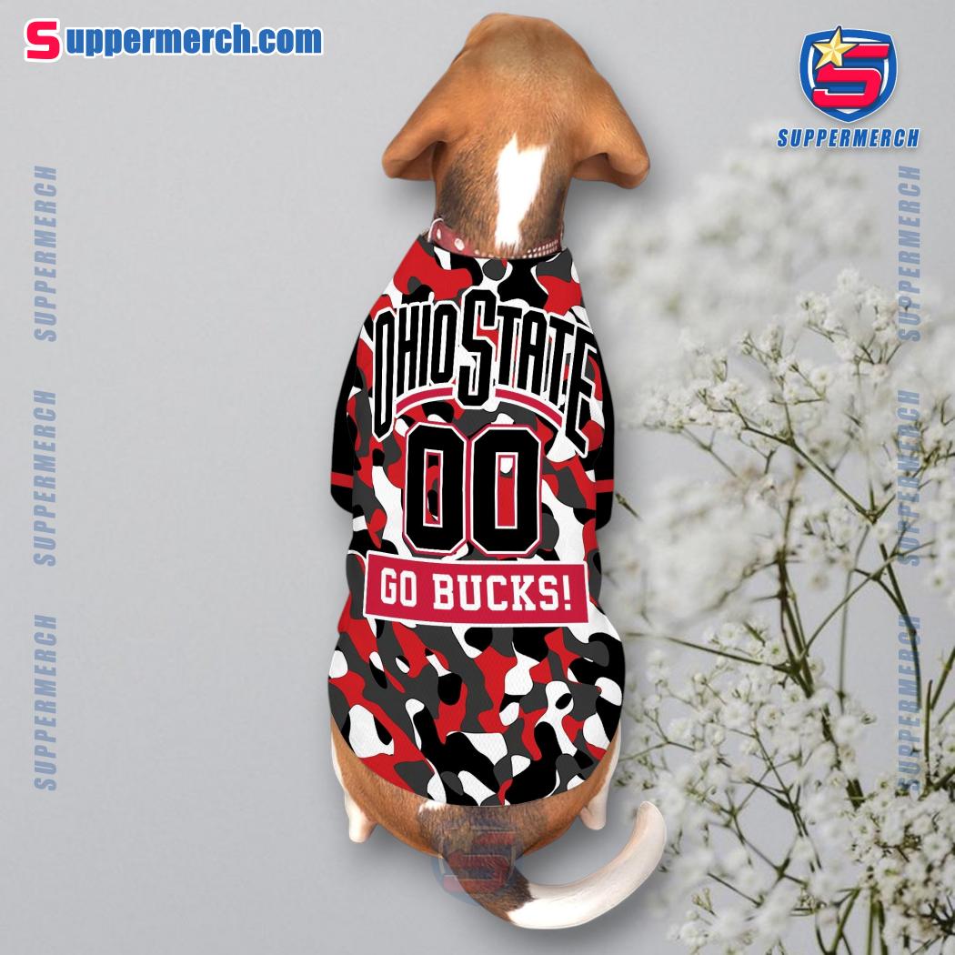 Ohio State Buckeyes Go Bucks Camo Personalized Pet Jersey x