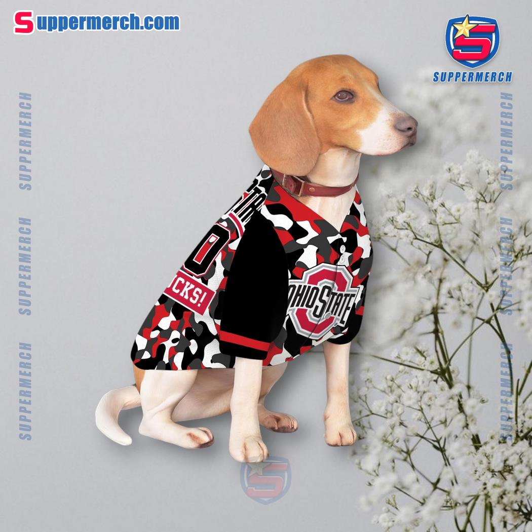 Ohio State Buckeyes Go Bucks Camo Personalized Pet Jersey y