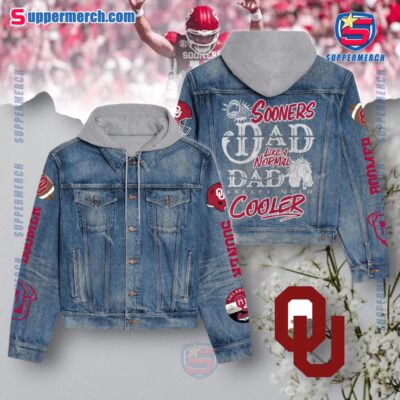 Oklahoma Sooners Dad Like A Normal Dad Except Much Cooler Jean Hoodie Jacket