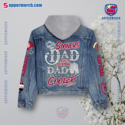 Oklahoma Sooners Dad Like A Normal Dad Except Much Cooler Jean Hoodie Jacket a