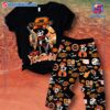 Oklahoma State Cowboys Skull With Gun Happy Halloween Pajamas Set
