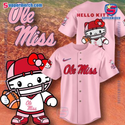 Ole Miss Football X Hello Kitty 2024 Pink Baseball Jersey