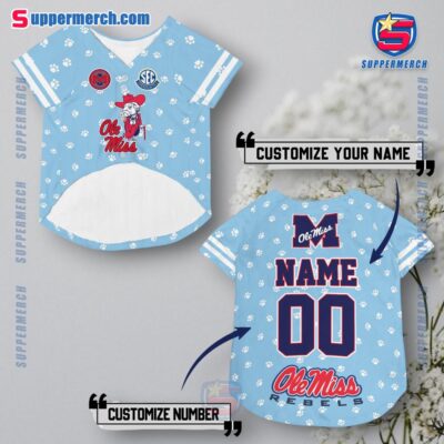 Ole Miss Rebels Paw Personalized Pet Jersey a