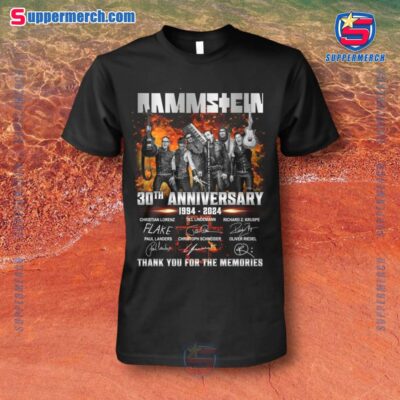 Rammstein 30th Anniversary 1994-2024 Signatures Thank You For The Memories Shirt a