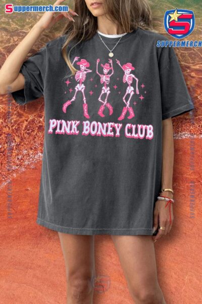 Skeleton Dancing Pink Boney Club For Halloween Chappell Roan T-shirt