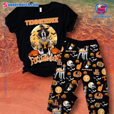 Tennessee Volunteers Dachshund Happy Halloween Pajamas Set