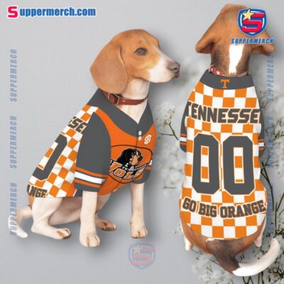 Tennessee Volunteers Go Big Orange Checkerboard Personalized Pet Jersey