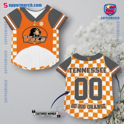 Tennessee Volunteers Go Big Orange Checkerboard Personalized Pet Jersey a