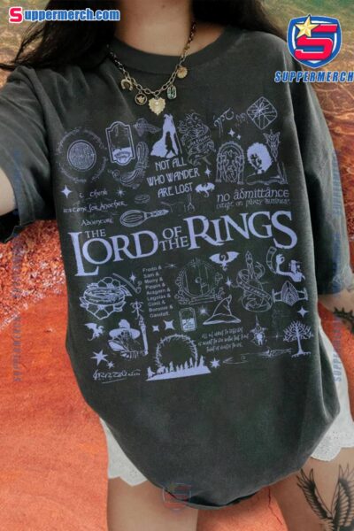 The Lord Of The Rings Doodle Art Vintage Graphic T-shirt Gifts For Movie Fans