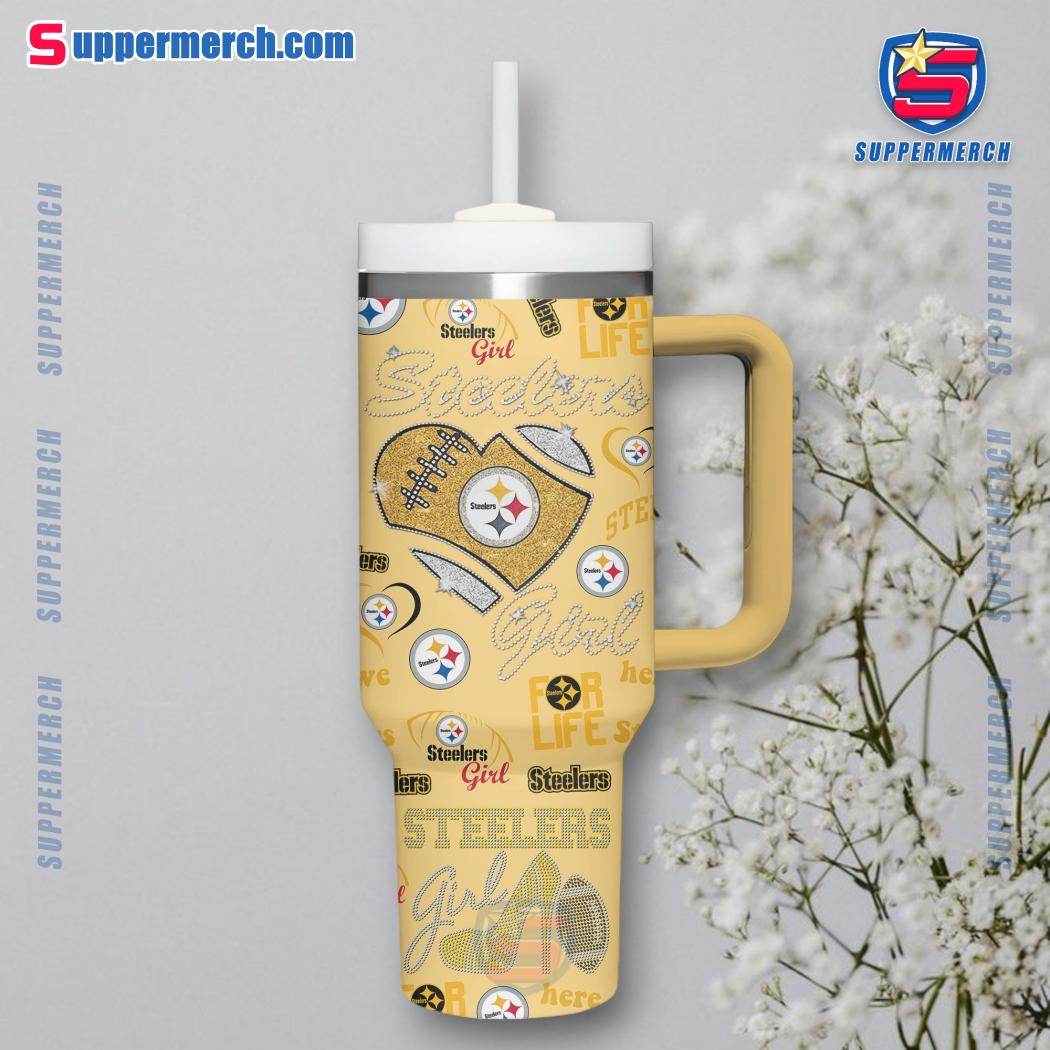 The Peanuts Just A Girl Who Loves Fall And Pittsburgh Steelers 40oz Tumbler With Handle b