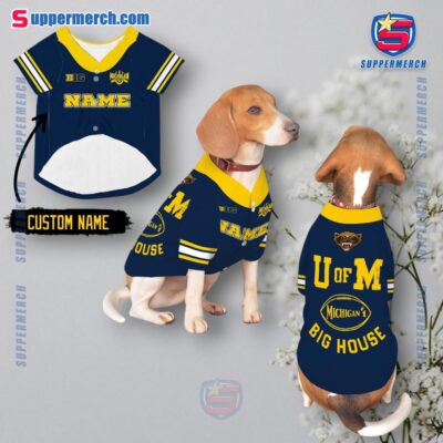 University Of Michigan Big House Personalized Pet Jersey