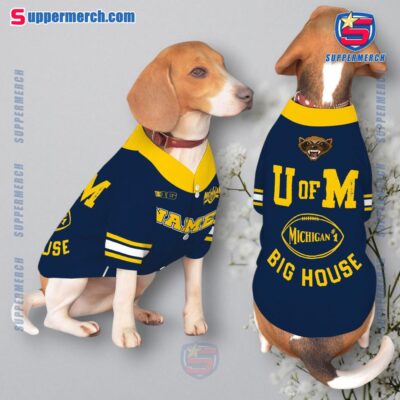 University Of Michigan Big House Personalized Pet Jersey a
