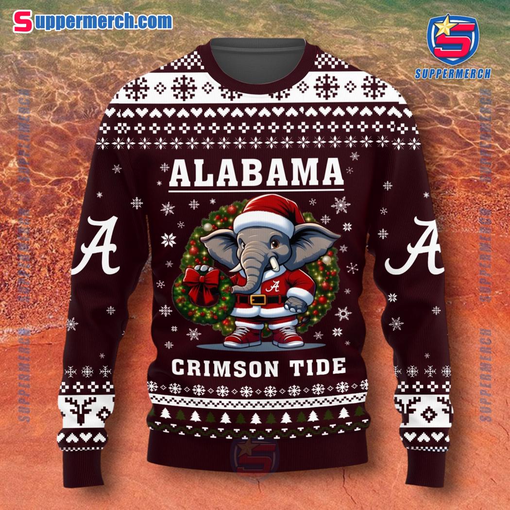 Alabama Crimson Tide The Tide Will Roll Christmas Sweater a
