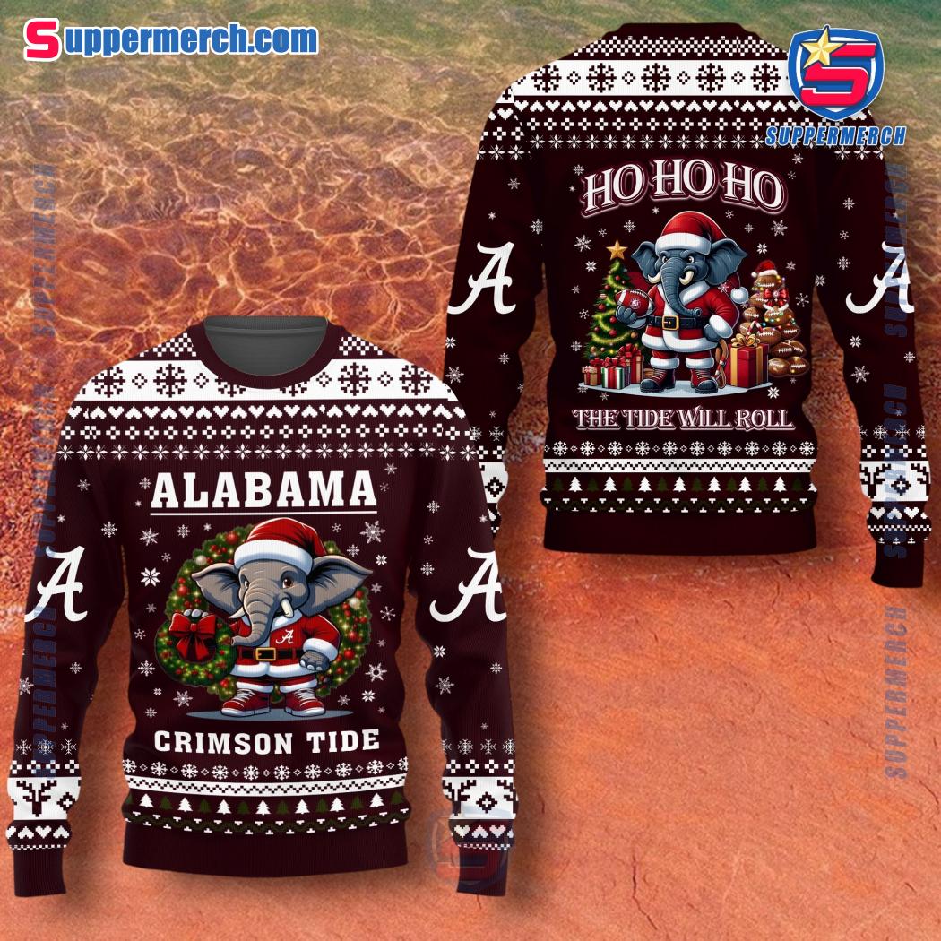 Alabama Crimson Tide The Tide Will Roll Christmas Sweater
