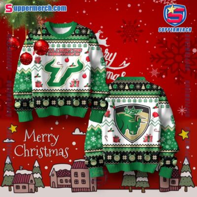All I Want For Christmas Is South Florida Bulls Ugly Sweater BiuowPt